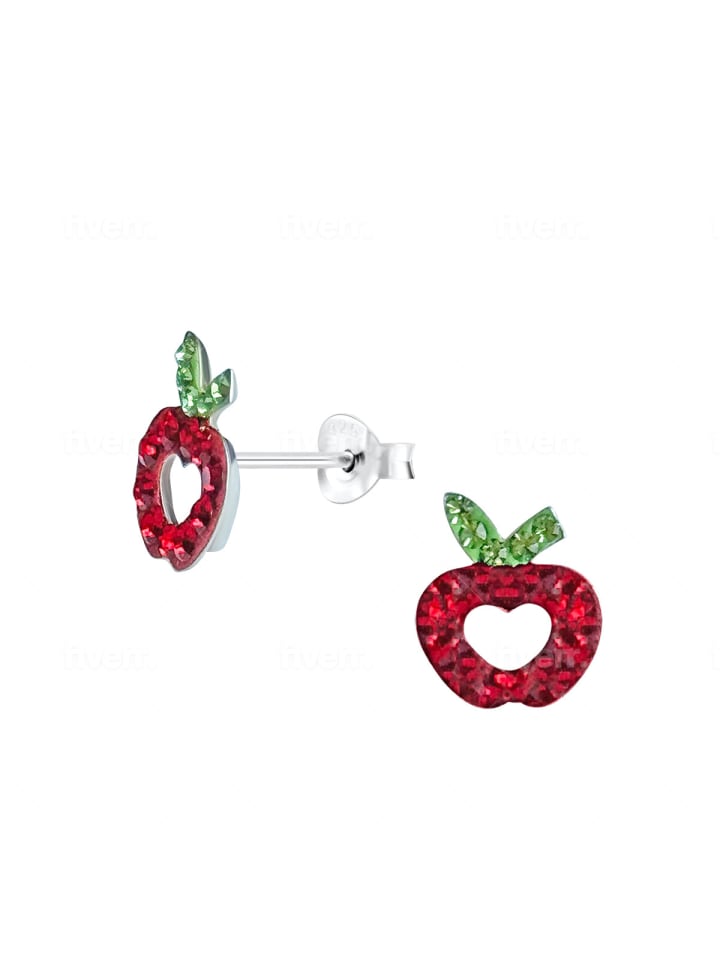 Alexander York Ohrstecker APFEL Kristall rot in 925 Sterling Silber, 2-tlg. günstig kaufen onesize