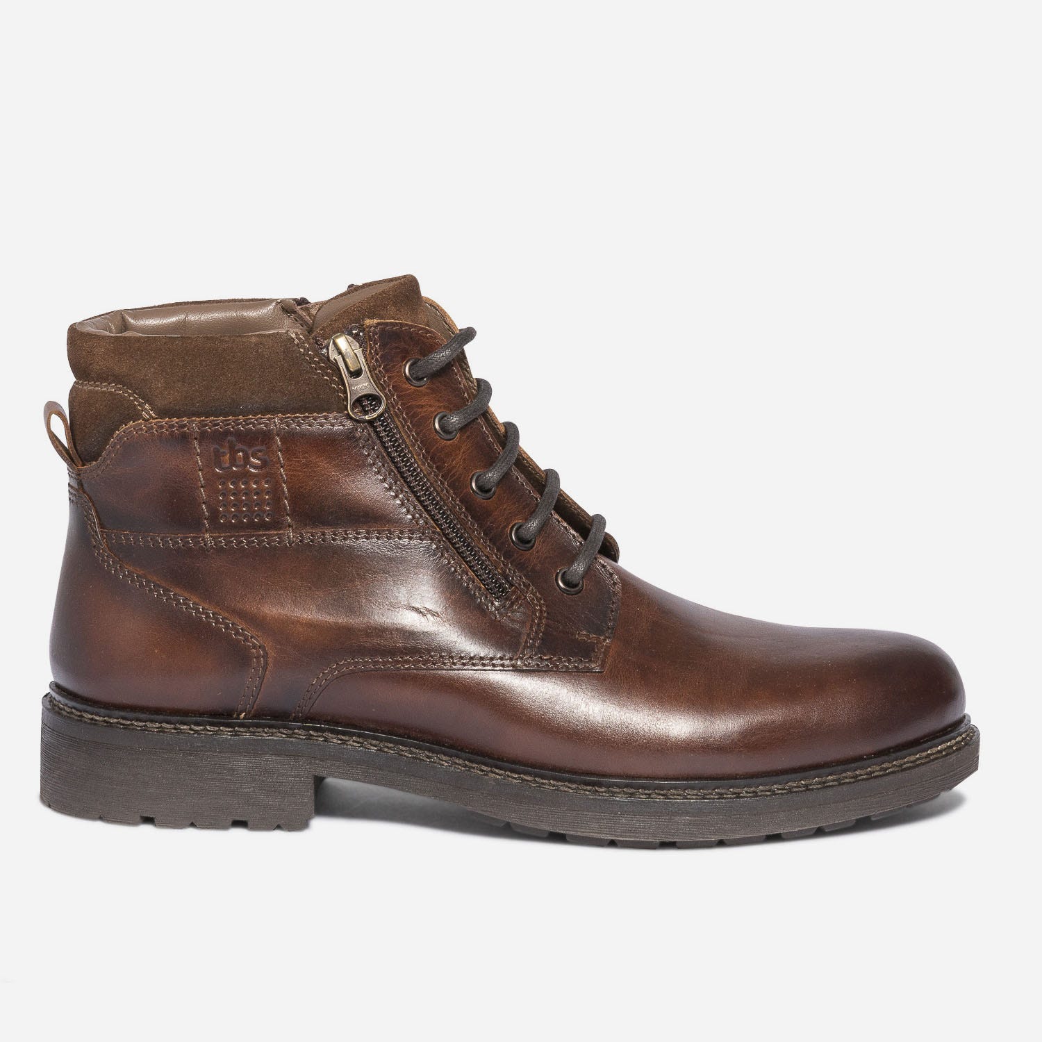 Boots à lacet TBS marron foncé en cuir
