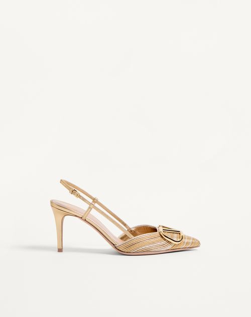 Sapato de salto slingback Cornely 80mm com bordado VLogo metálico.