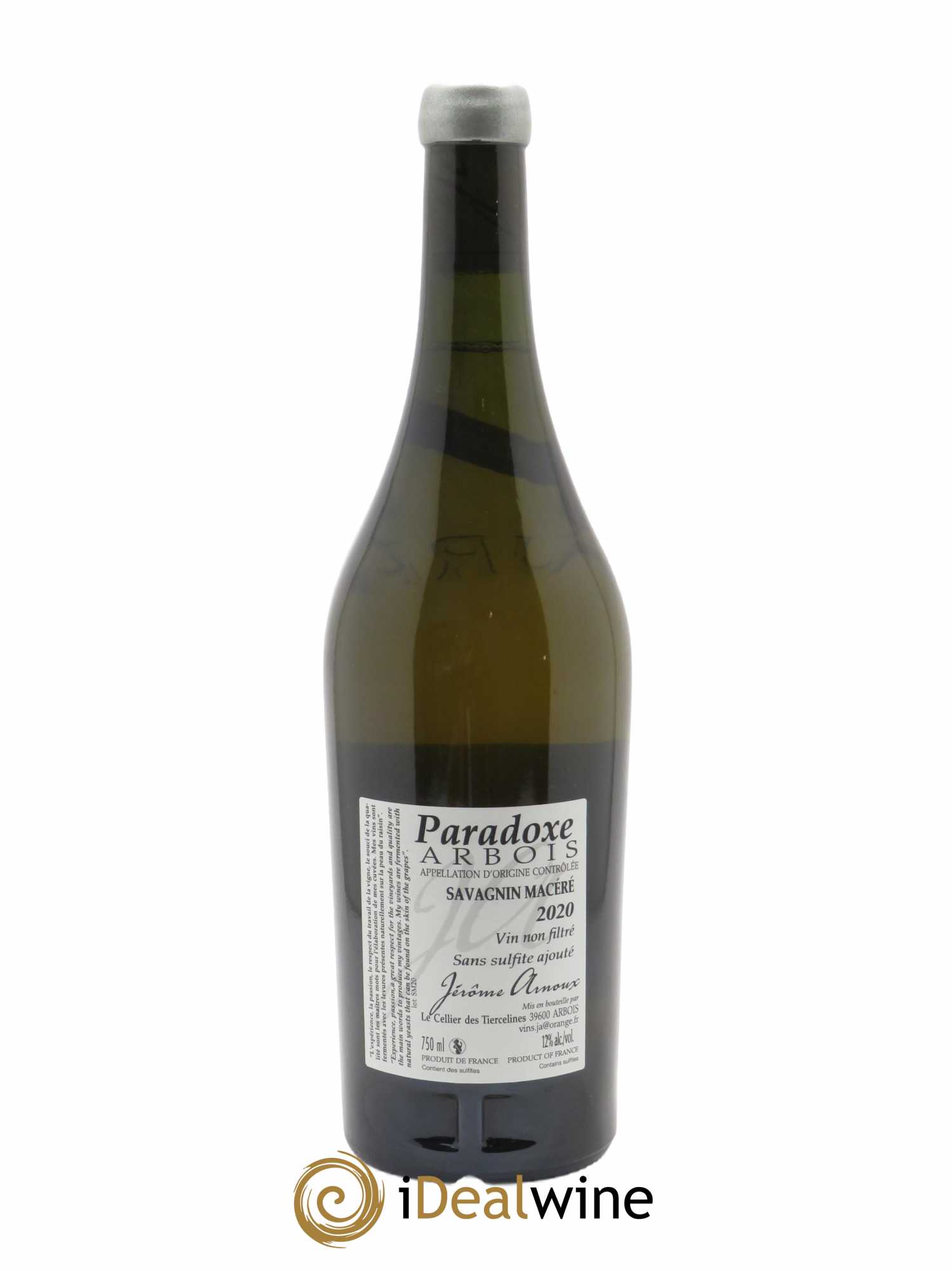 Arbois Paradoxe Savagnin Macération Jérôme Arnoux  2020 - Lot de 1 Bouteille