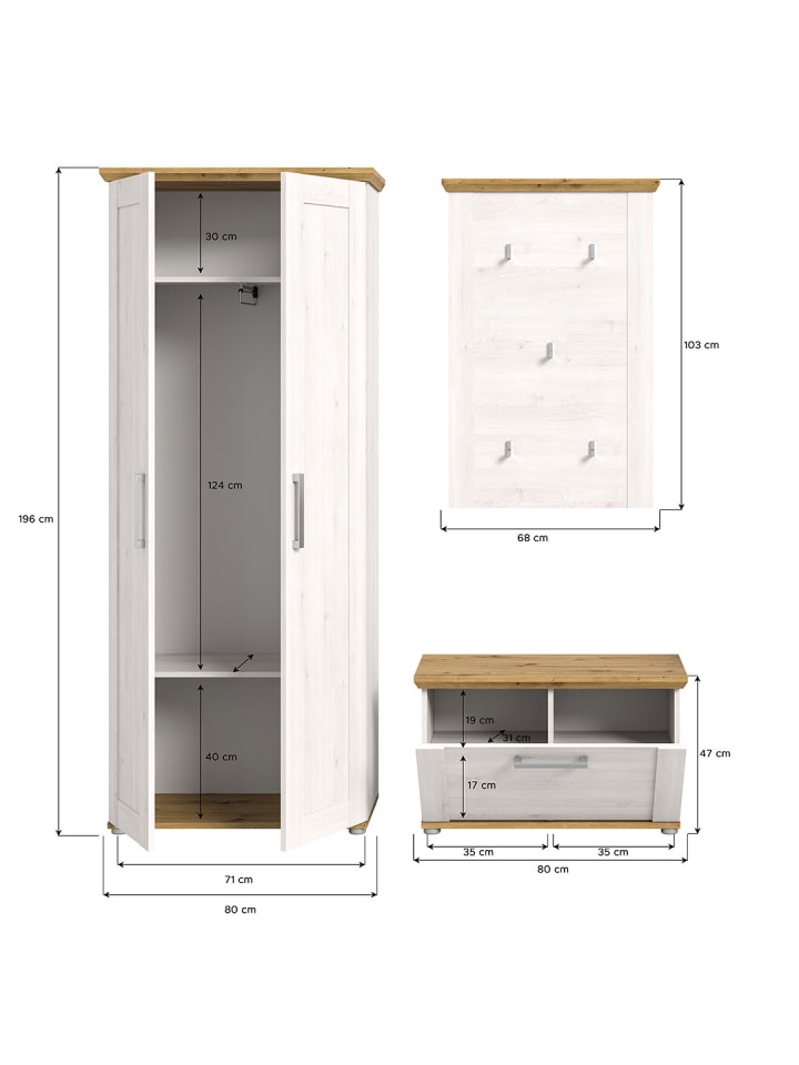 ebuy24 Garderobenmöbel Verona Lärche 171 x 37 cm günstig kaufen onesize