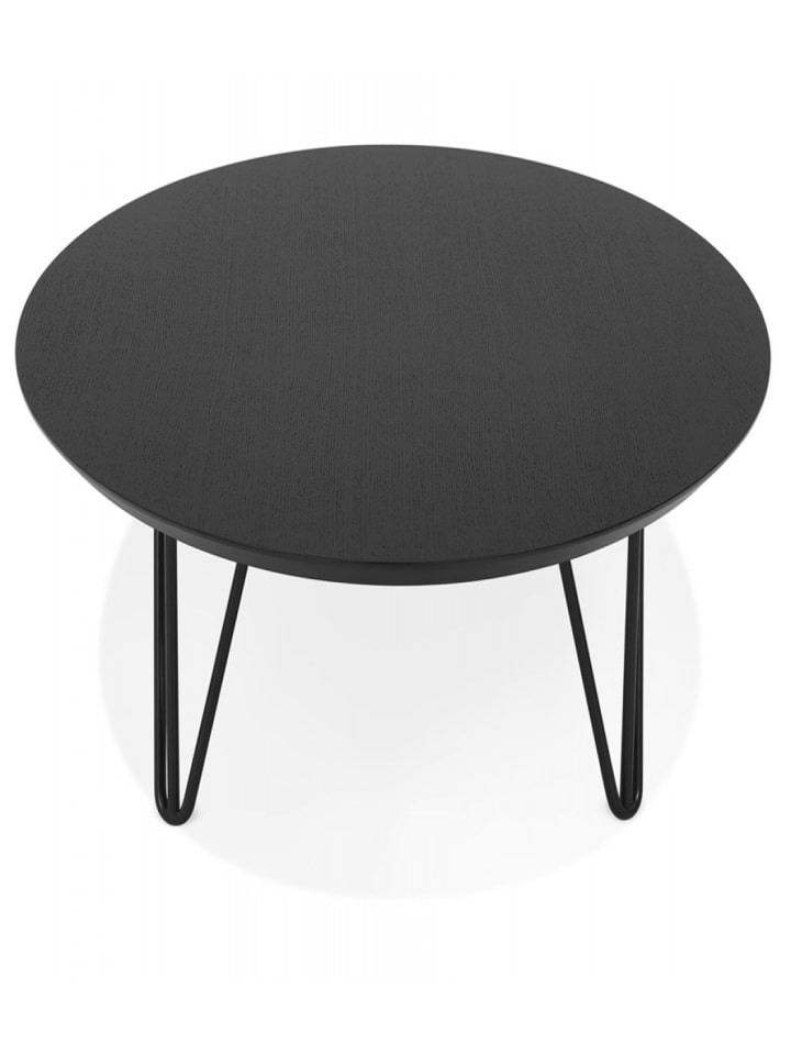 KADIMA DESIGN Salon Couchtisch Oval Esche Schwarz Metall | Modern Elegant in Schwarz günstig kaufen onesize