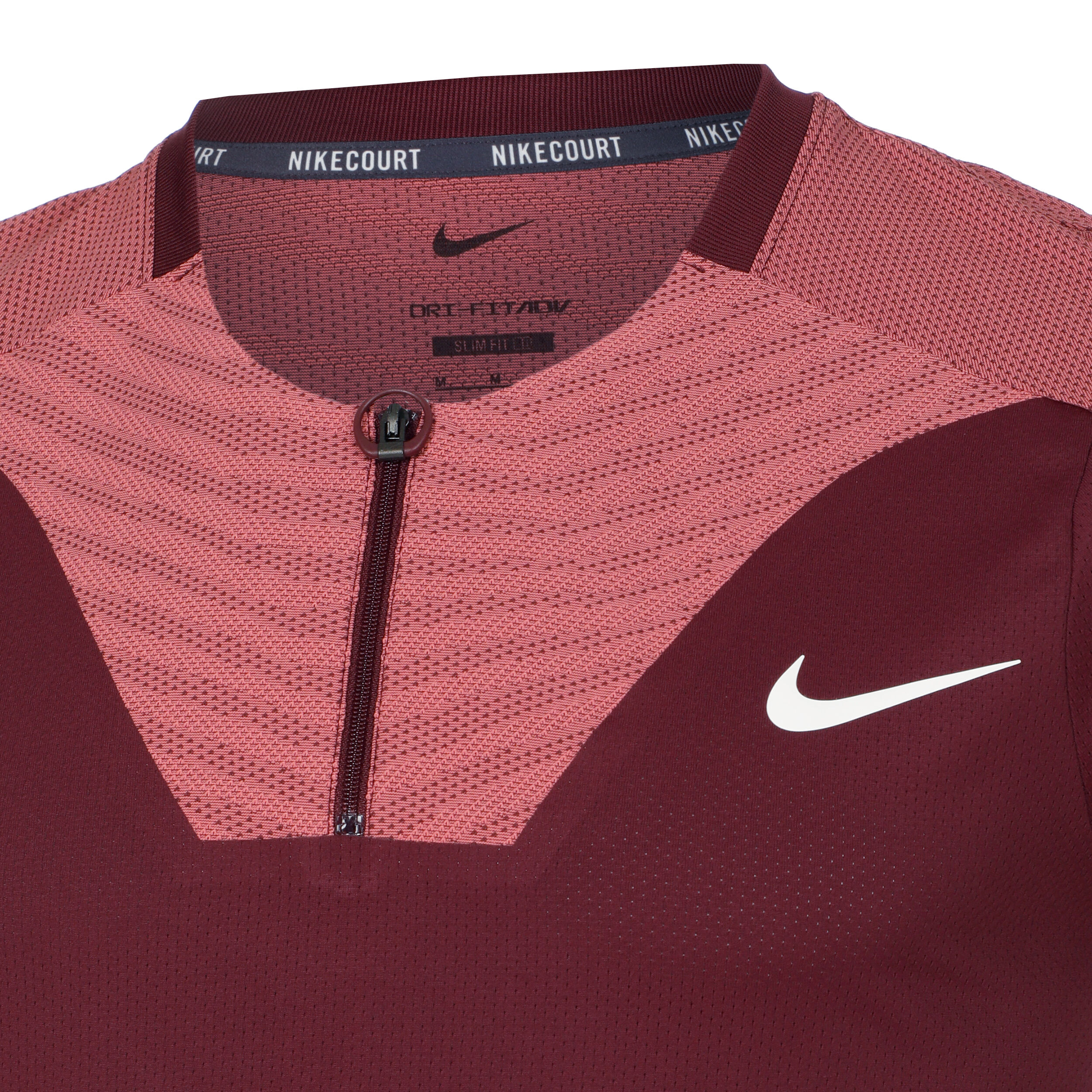 Dri-Fit Advantage Court Slim UL RG Polo Herren - Dunkelrot, Altrosa