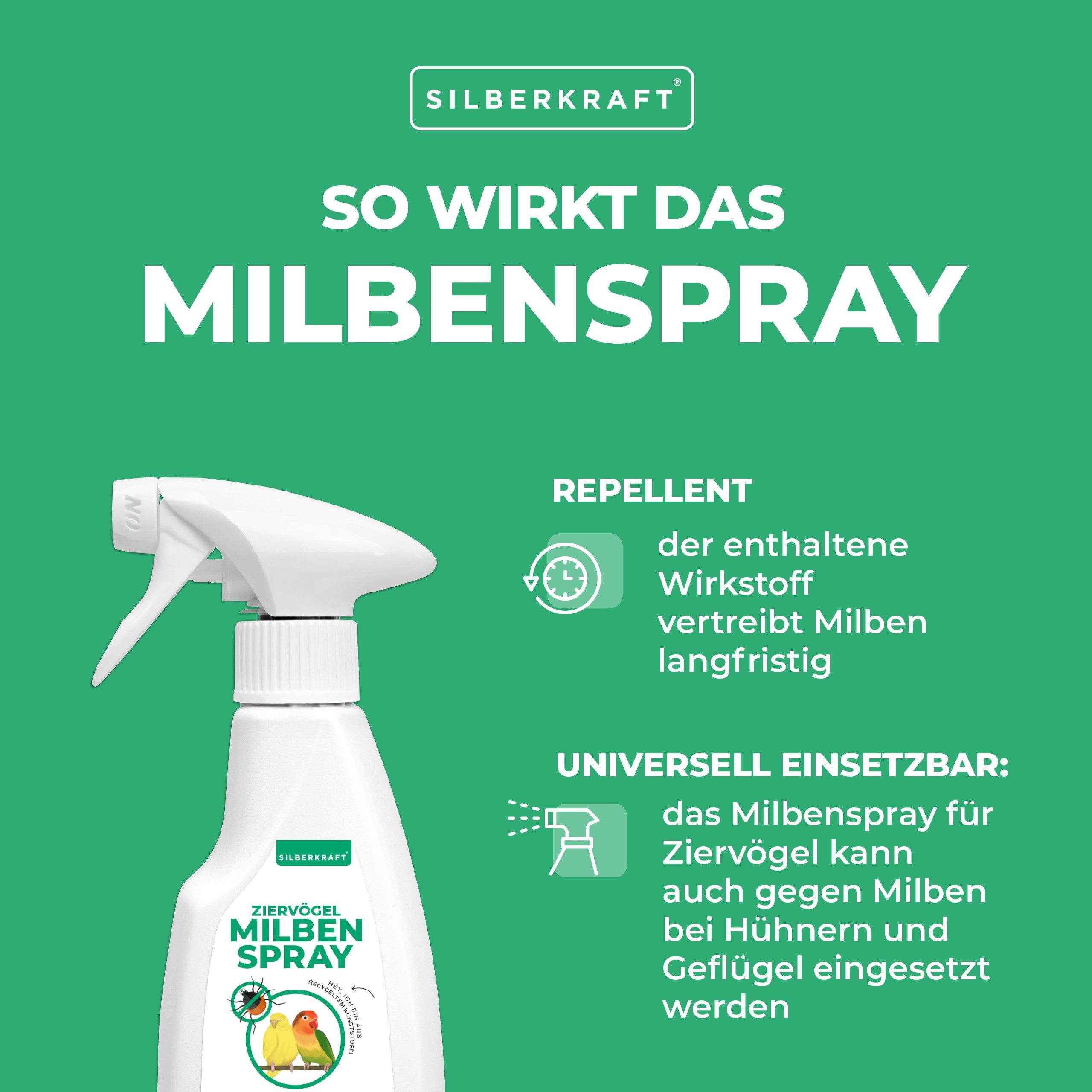 Silberkraft Insektenspray Milbenspray Vögel, 250 ml, 1-St.