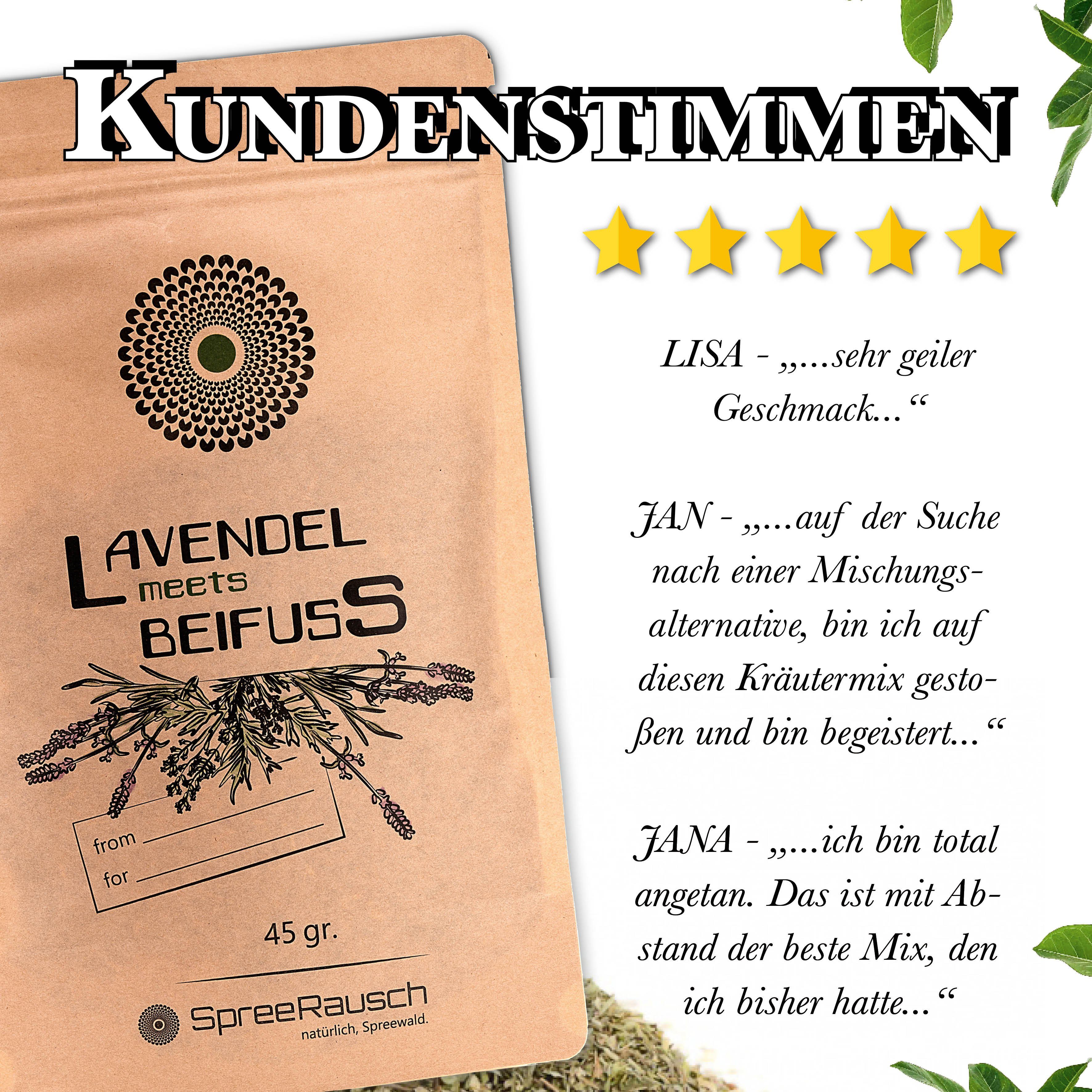 spreerausch Kräuterkissen Lavendel Beifuss Tee-Mischung, die ORIGINAL Kräutermischung, Bekannt aus TikTok