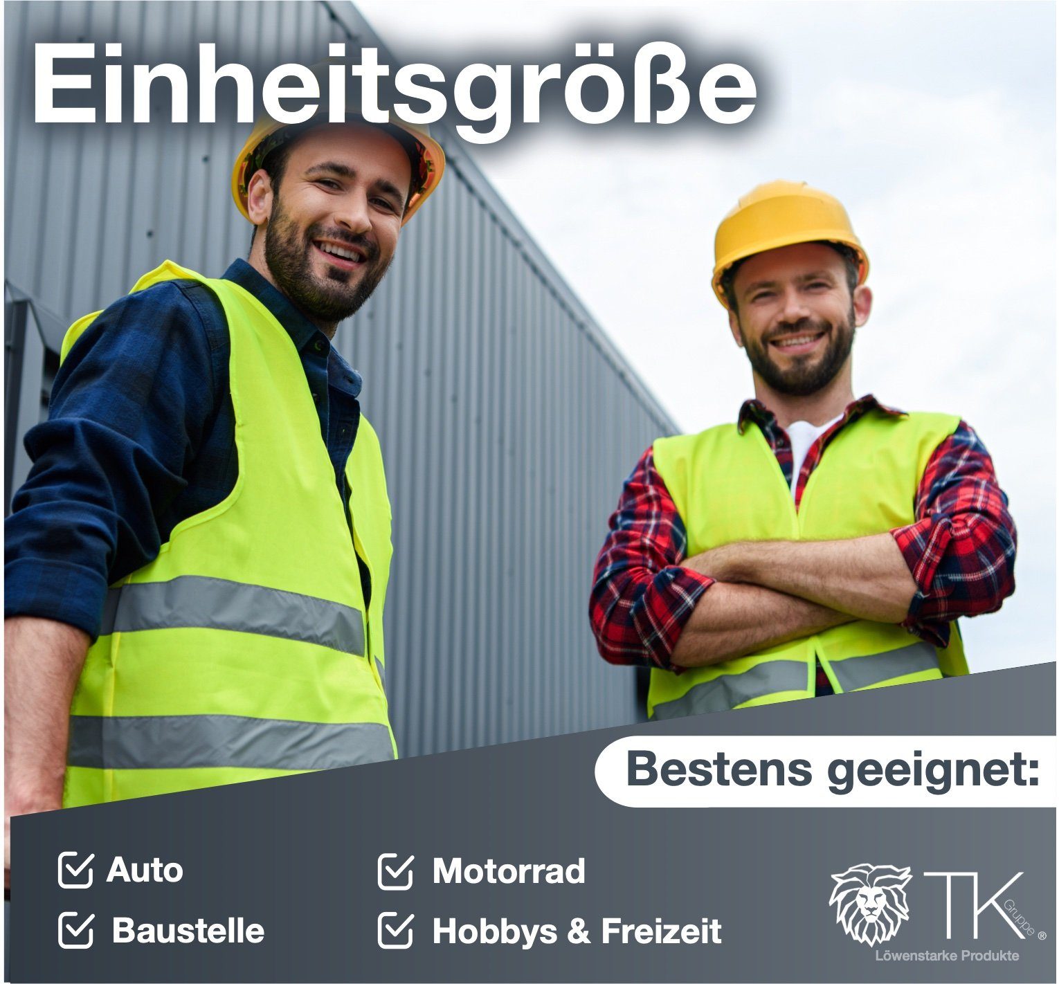 TK Gruppe Warnweste 4X Warnwesten gelb - Pannenweste 2024 Unfallweste ISO20471