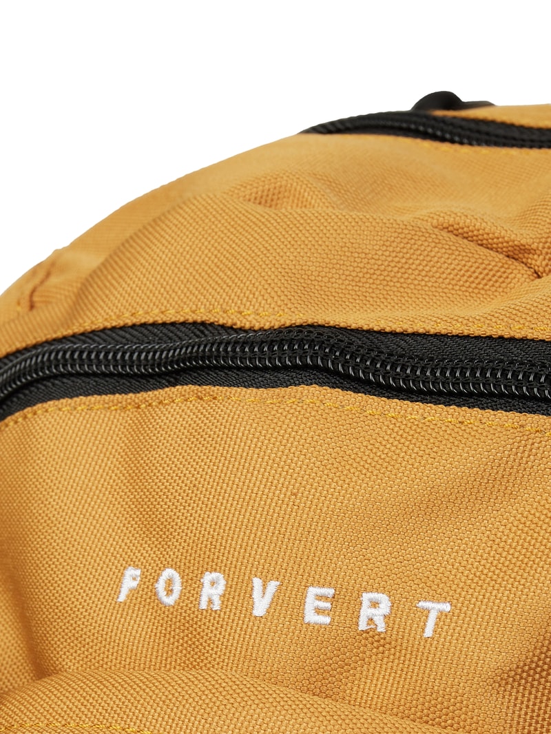 Rucksack mit Label-Details Modell 'LOUIS' in senfgelb
