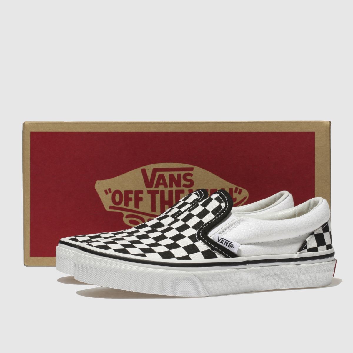 Vans fekete és krémszínű klasszikus slip-on junior tornacipő
