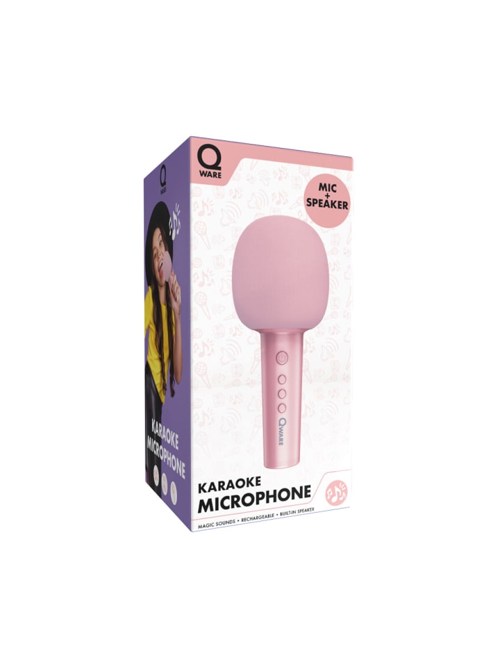 COFI 1453 Qware Kabelloses Karaoke Mikrofon mit Bluetooth & Lautsprecher in Rosa günstig kaufen onesize