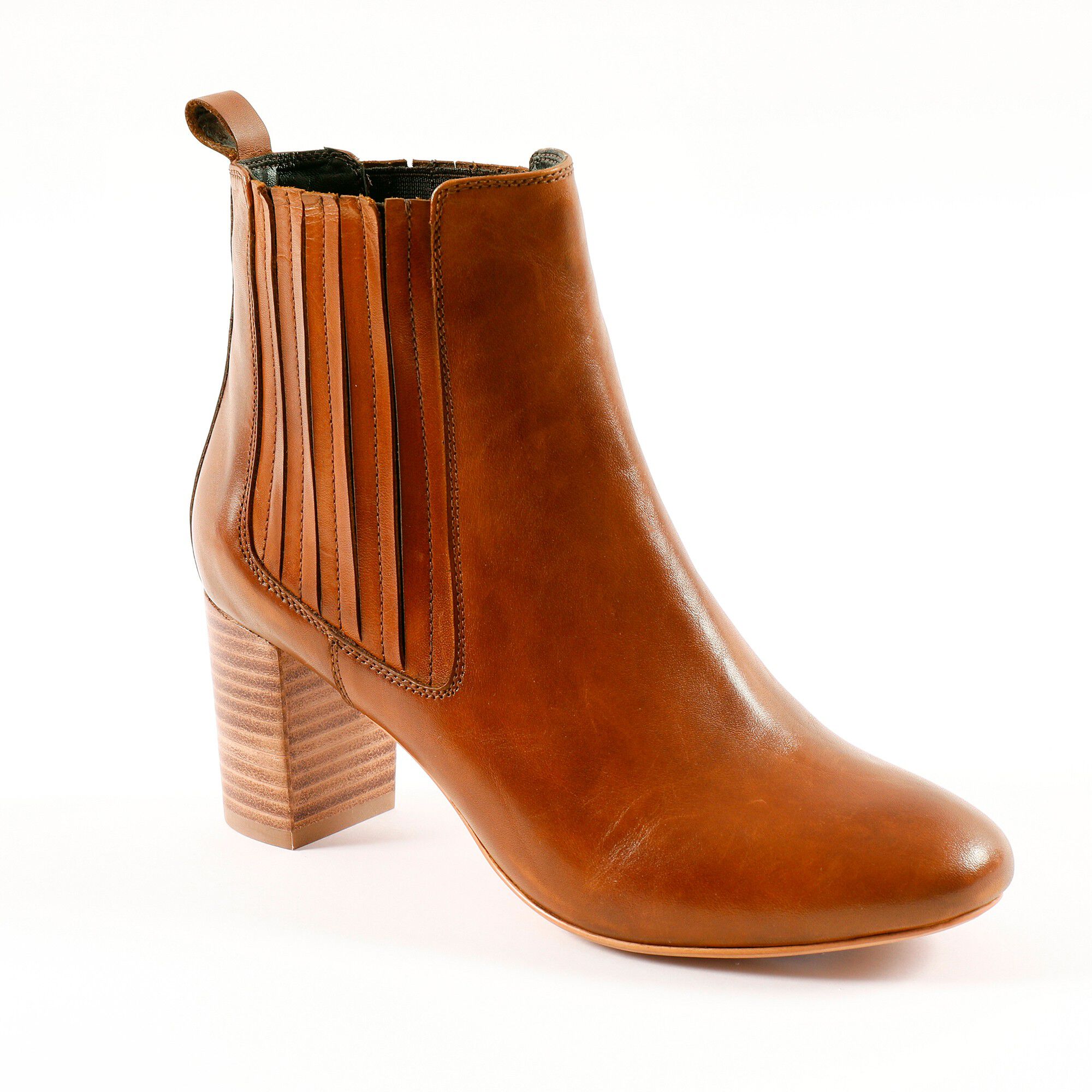 Boots à talon en cuir