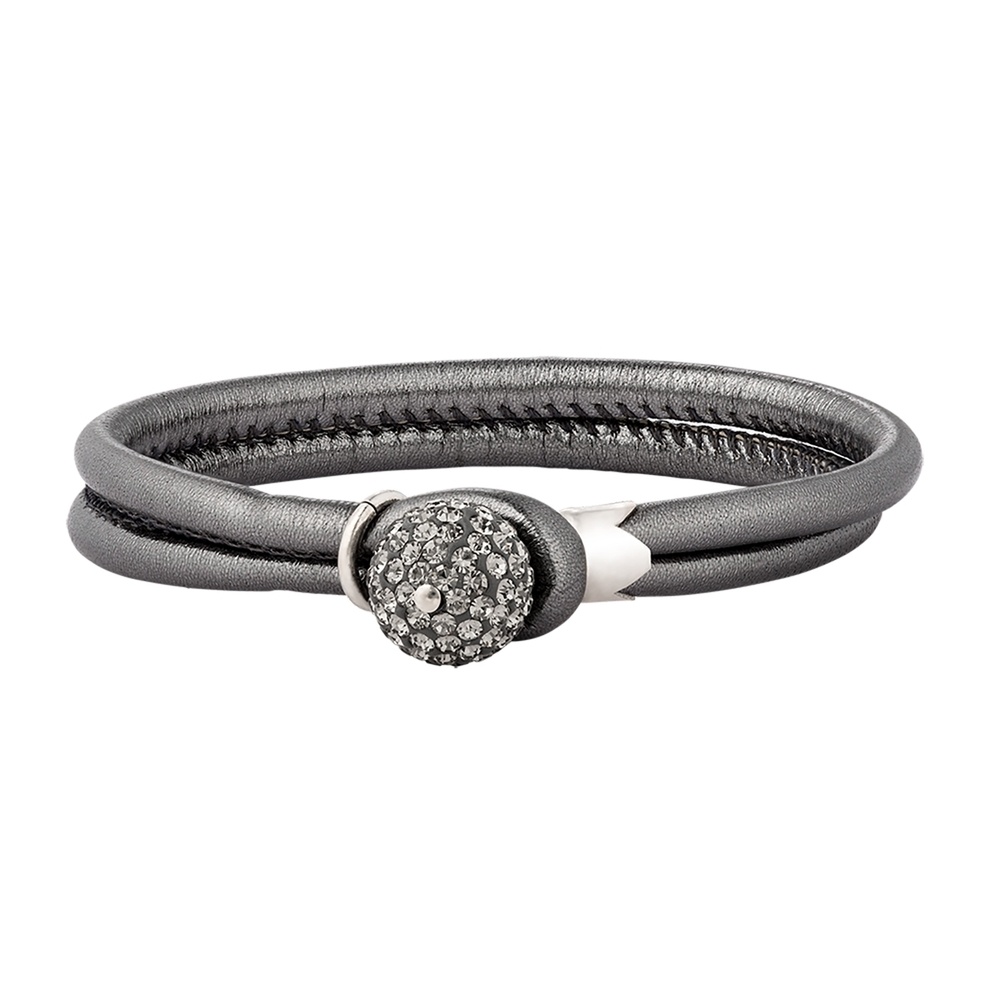 Pippa&Jean Bracelet cuir nappa Cuir Verre en Argent Bracelet