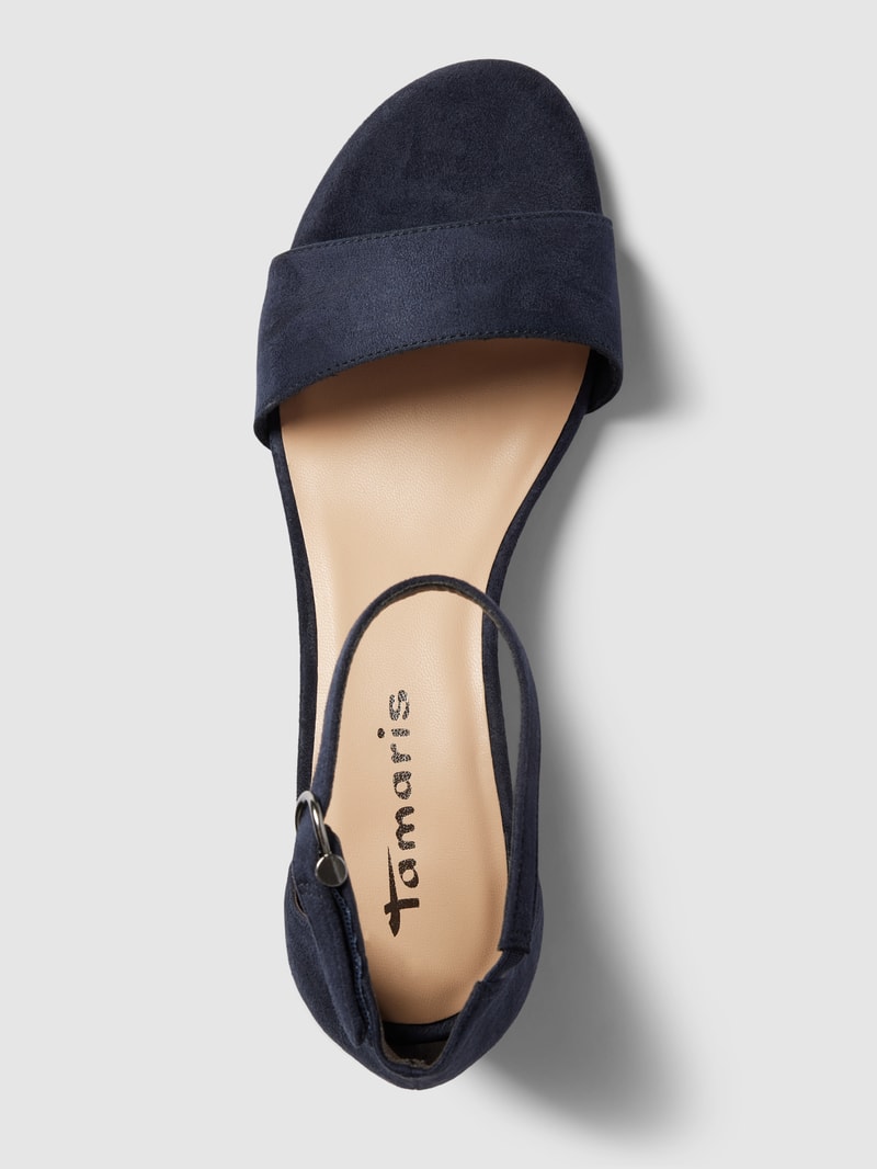 Sandalette in Wildleder-Optik in dunkelblau