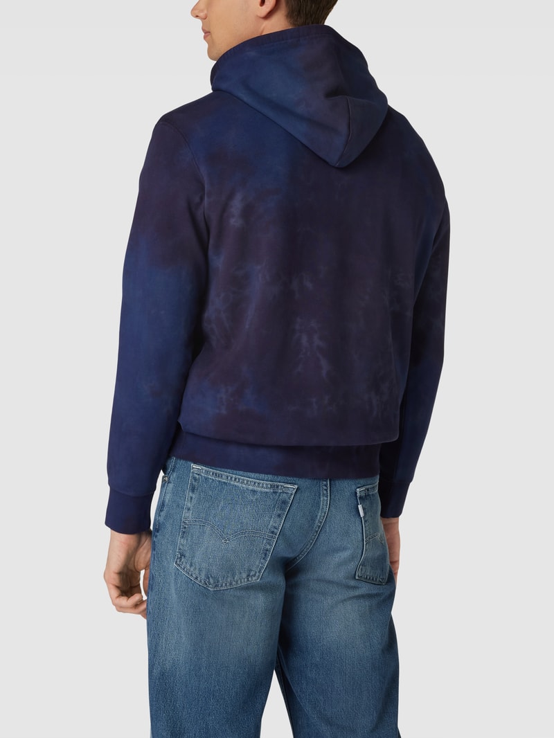 Hoodie im Batik-Look in marineblau