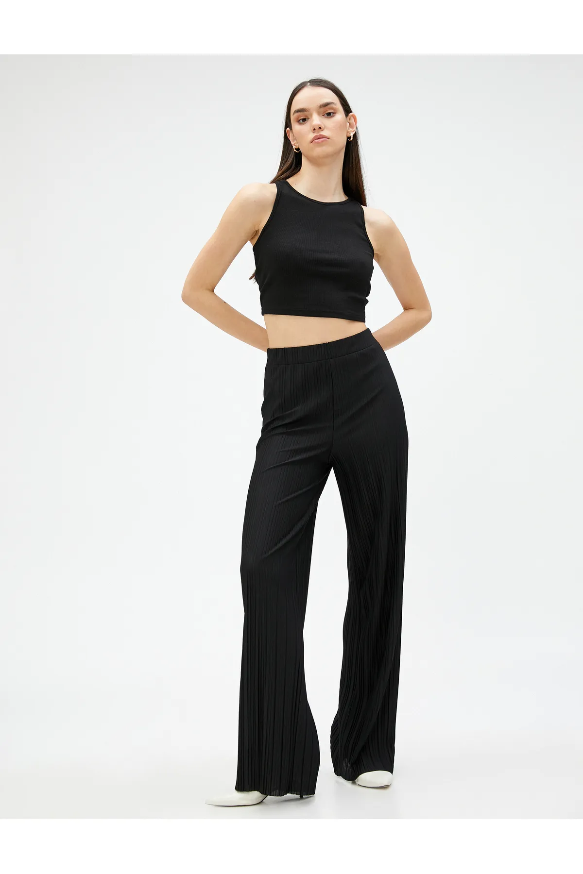 Koton  Faltenhose mit hoher Taille und elastischem Bund
