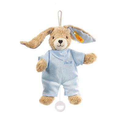 Hoppel Hase Spieluhr, 20 cm, hellblau