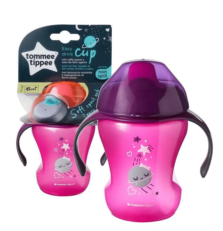 Tommee Tippee шоља за девојчице без пијуцкања, 6+ месеци