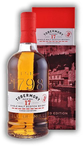 Tobermory 17 Years 2004 Oloroso Cask Matured Limited Edition Tobermory 17 Years 2004 Oloroso Cask Matured Limited Edition Diese limitierte Auflage ist eine Demonstration der Kunstfertigkeit der Hebrideninsel. Alter 17 J. - 0,7	 Liter - Vol 55,9%