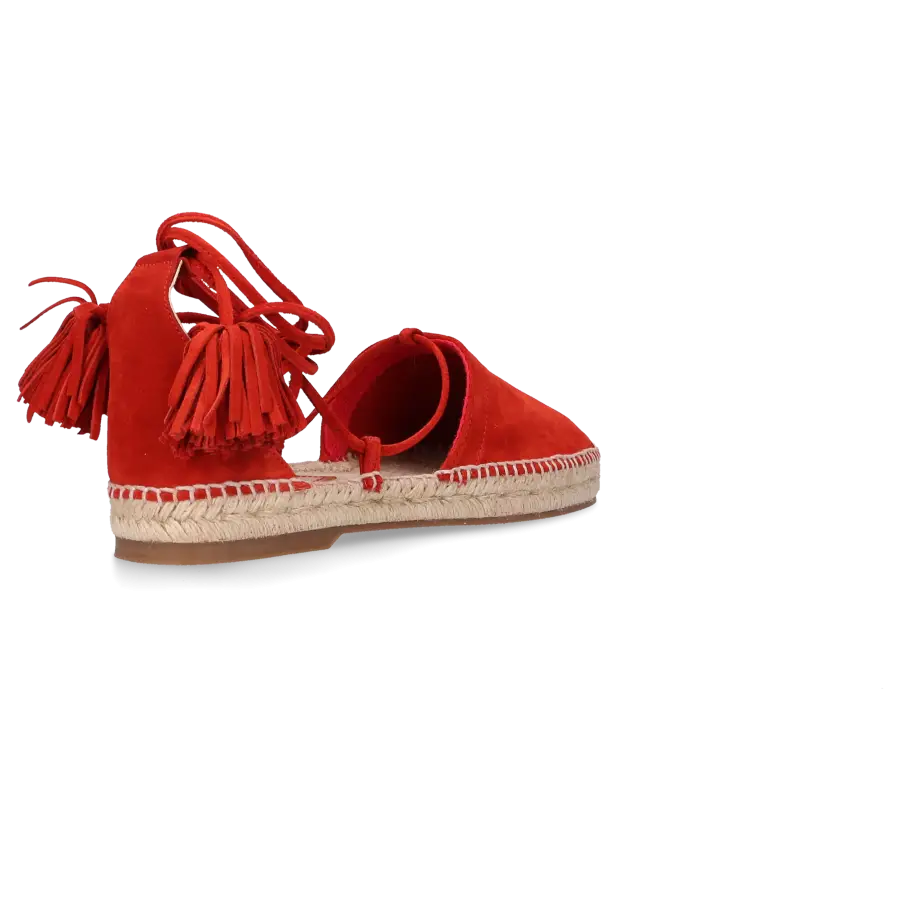 Dsquared2 - Espadrilles Sandalen FLAT Veloursleder rot Römerschnürung - orange