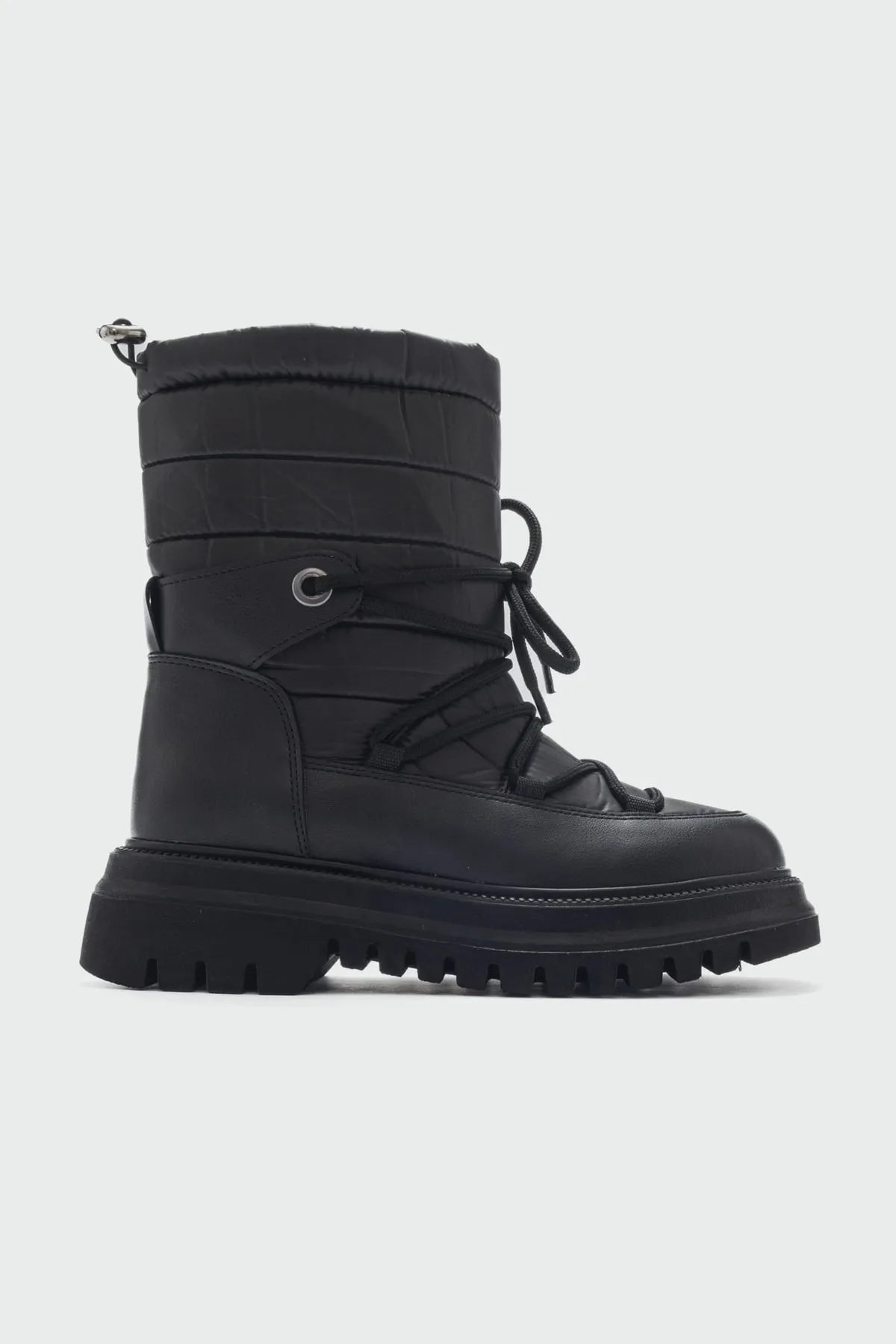 LuviShoes  Weld Black Skin Damen-Schneestiefel