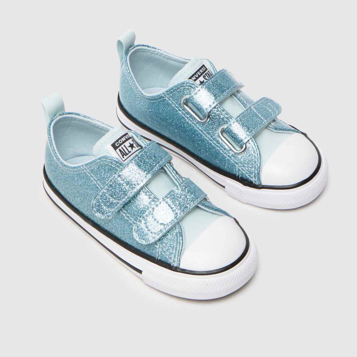 Converse vita & pl blå all star 2v lo glitter flickor småbarnssneakers