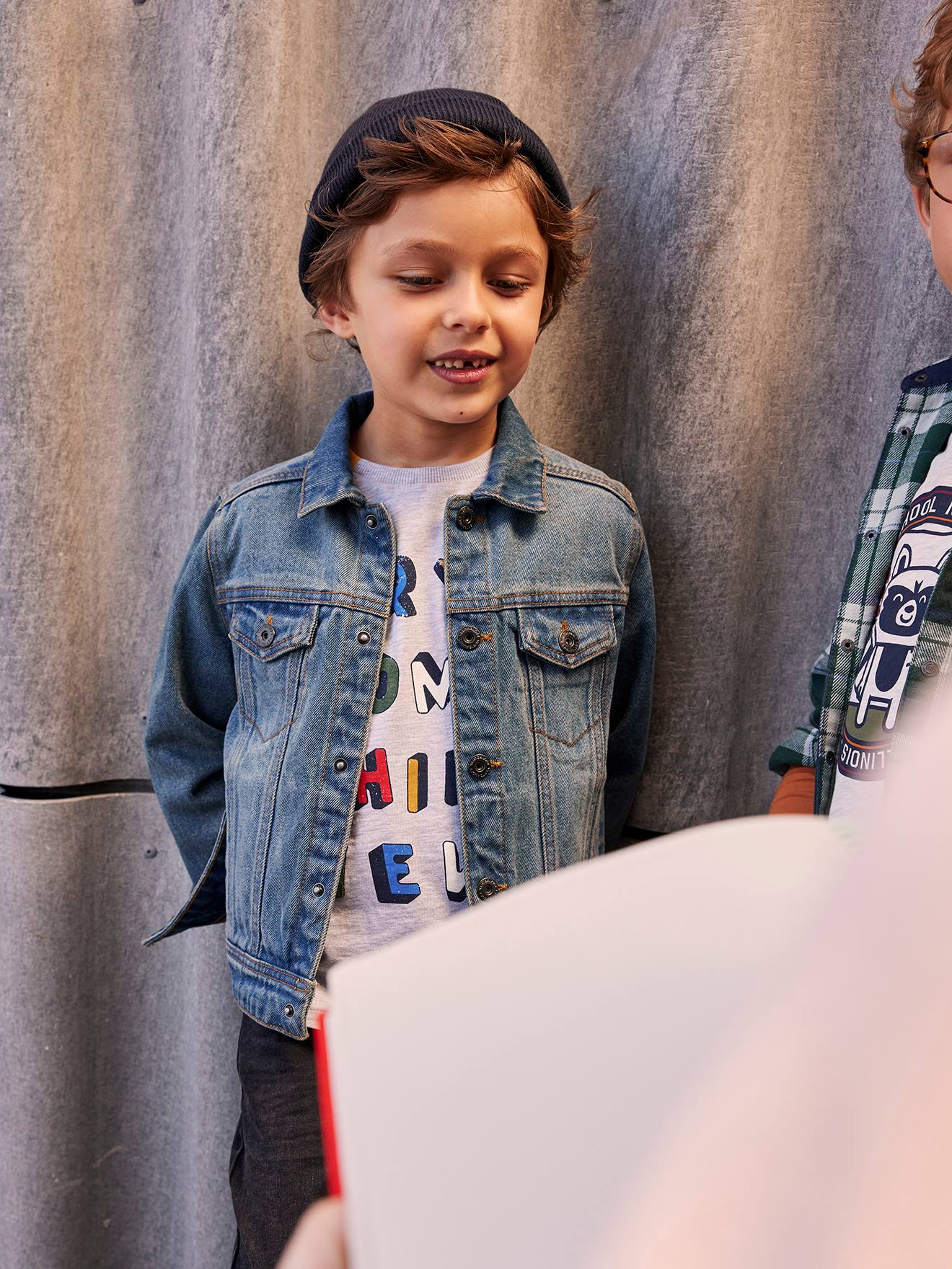 Veste en jean personnalisable garçon denim waterless stone