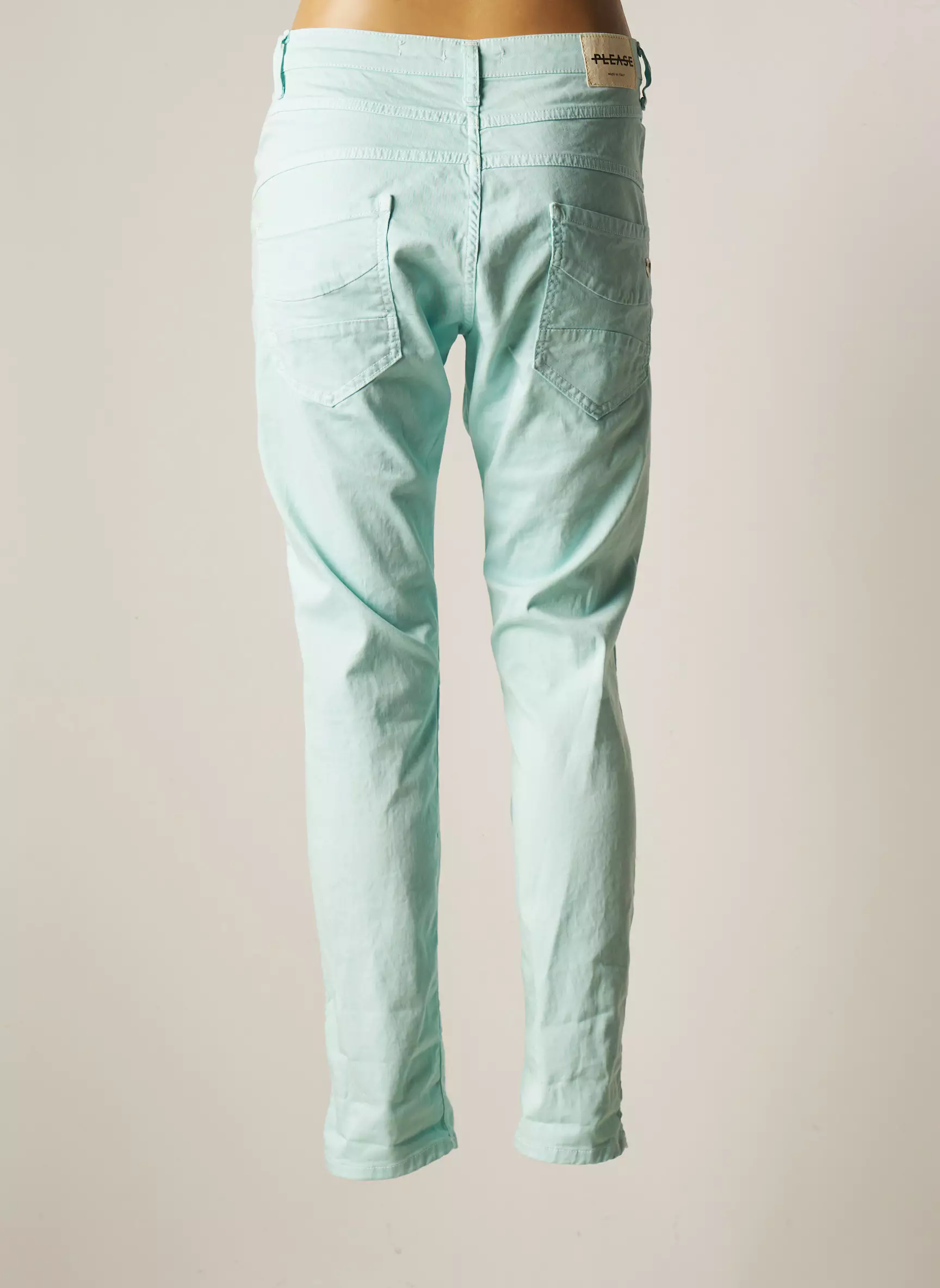 Please Pantalons Droits Femme couleur bleu