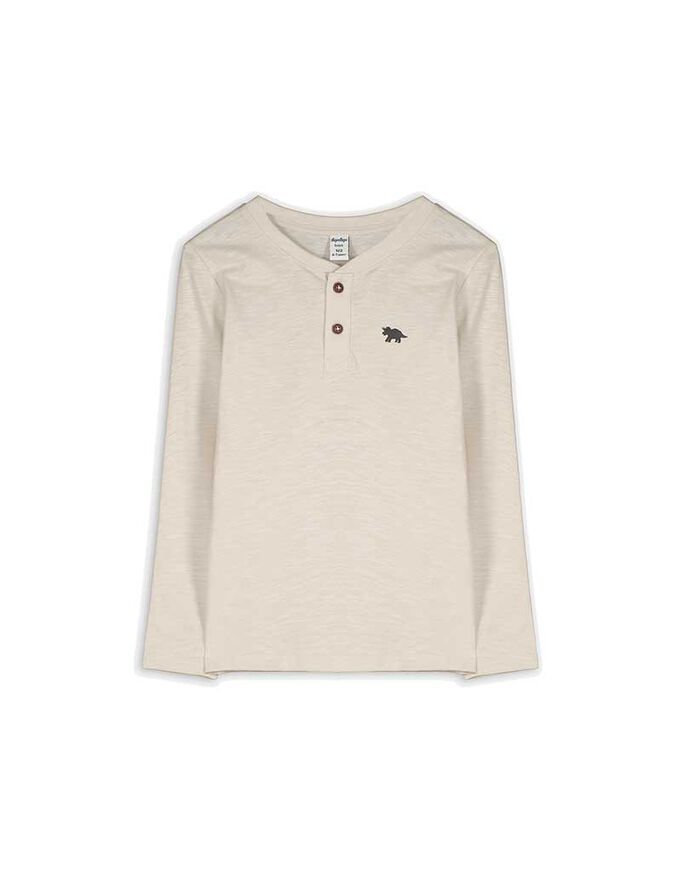 Langarmshirt - Henley-Ausschnitt