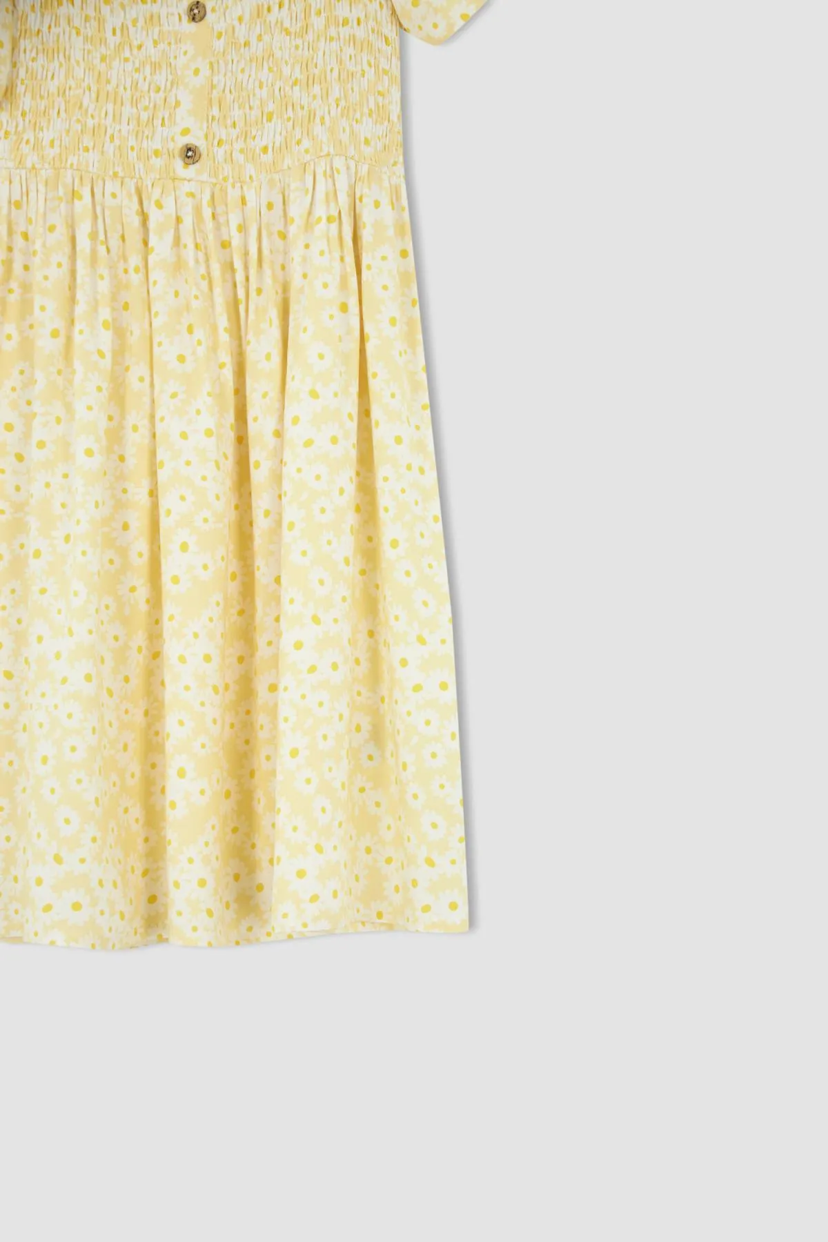 DeFacto  Mädchen Kleid aus Baumwolle und Viskose mit Blumenmuster und kurzen Ärmeln, X3662a622sm