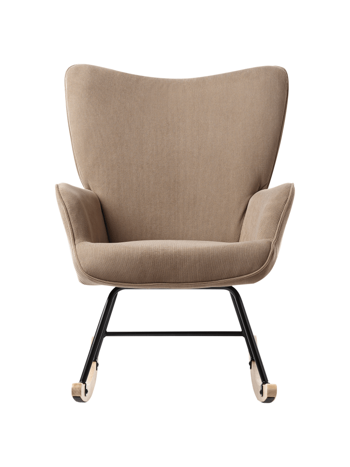 Beliani Schaukelsessel ARSET in Beige/Schwarz/Heller Holzfarbton günstig kaufen onesize