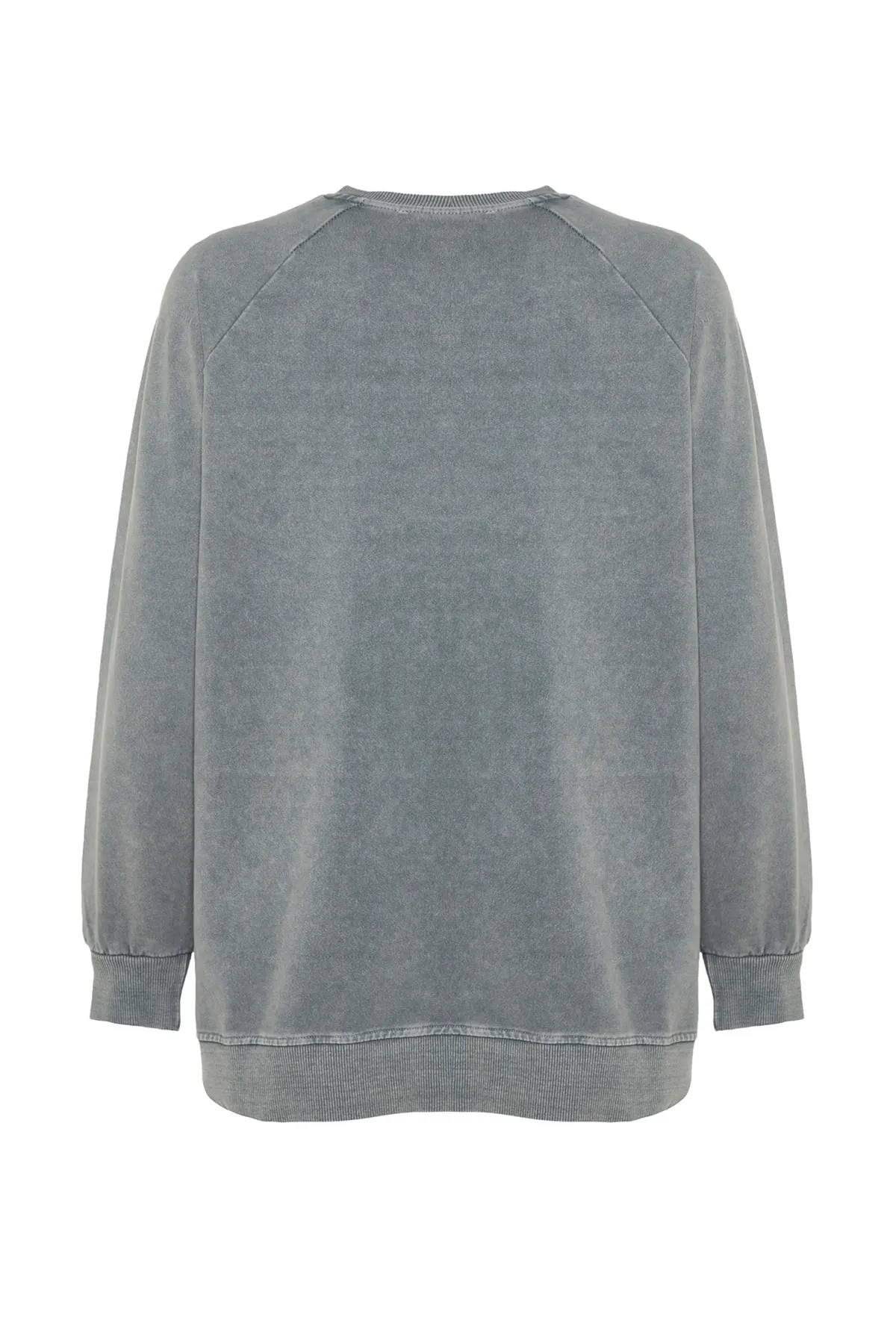 Trendyol Modest  Grau gewaschenes Strick-Sweatshirt TCTSS23TW00062
