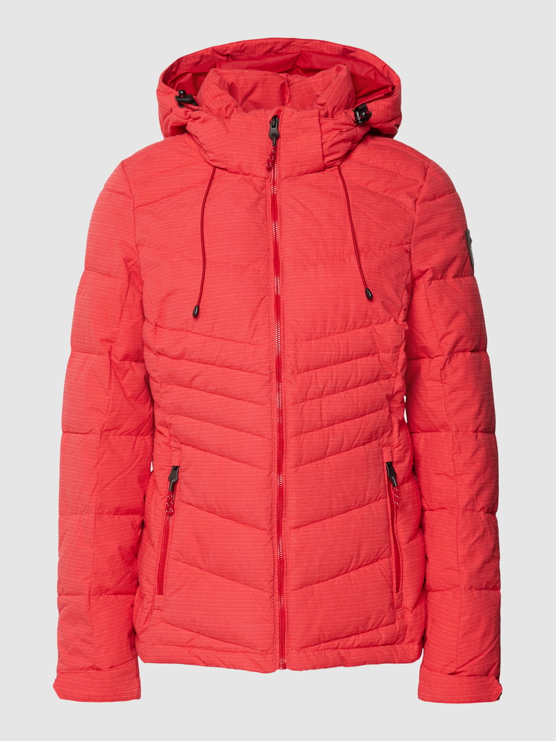 Steppjacke mit Kapuze in koralle