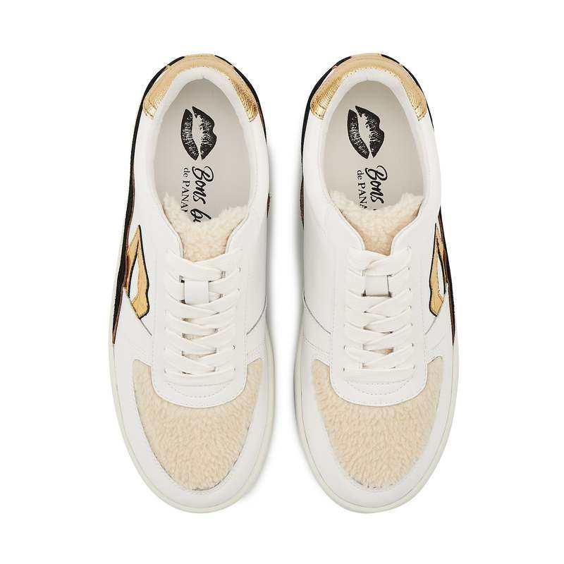 Baskets en cuir Loulou blanc gold croco