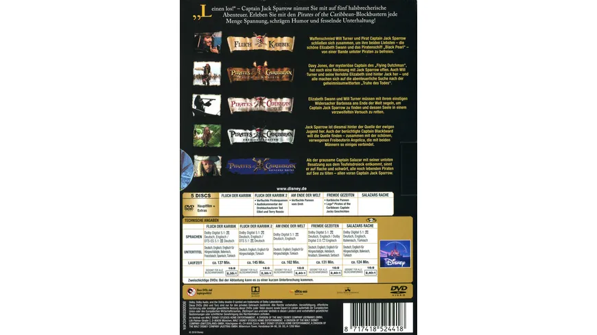 Pirates of the Caribbean 1-5 Box  [5 DVDs]