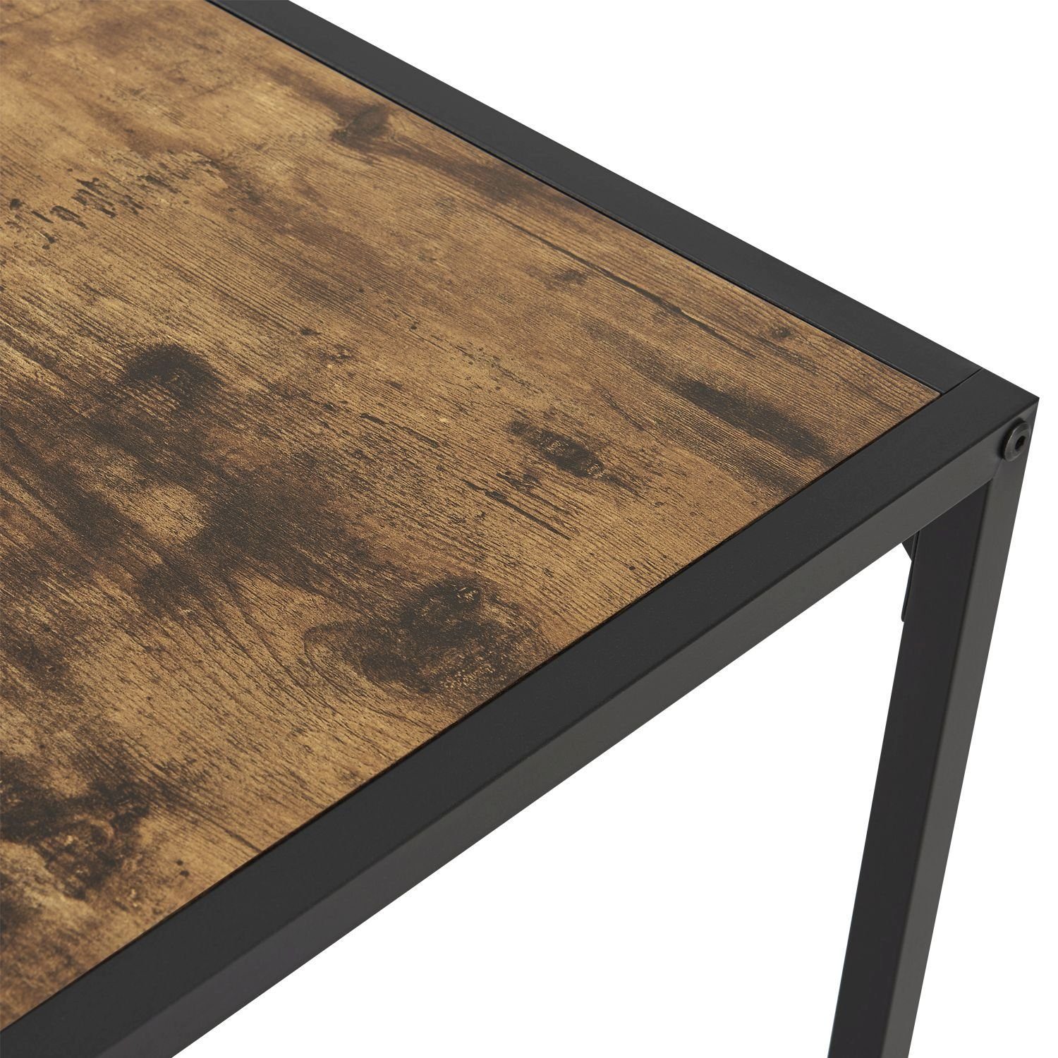 Juskys Küchentisch, 3-teilig, klein, platzsparend, für 2 Personen, Industrial Design