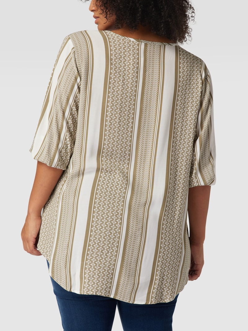 PLUS SIZE Tunika mit Kufiya-Muster in olivgrün