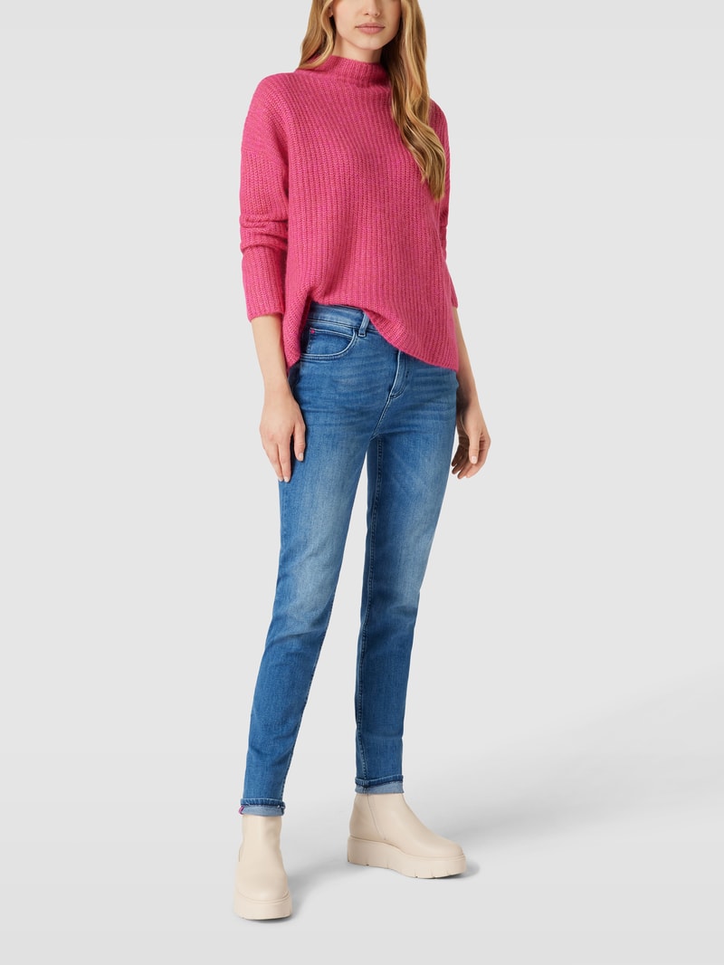 Mid Waist Jeans mit Knopf- und Reißverschluss in blau