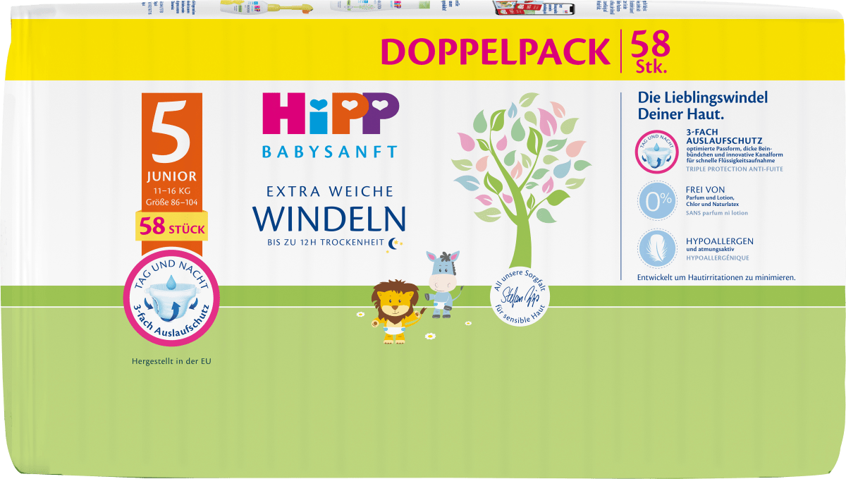Windeln Gr. 5 Junior (11-16 kg), Doppelpack, 58 St