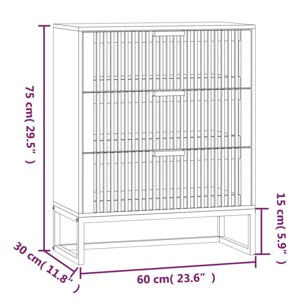 vidaXL Fächerschrank Sideboard 60x30x75 cm Holzwerkstoff (1-St)