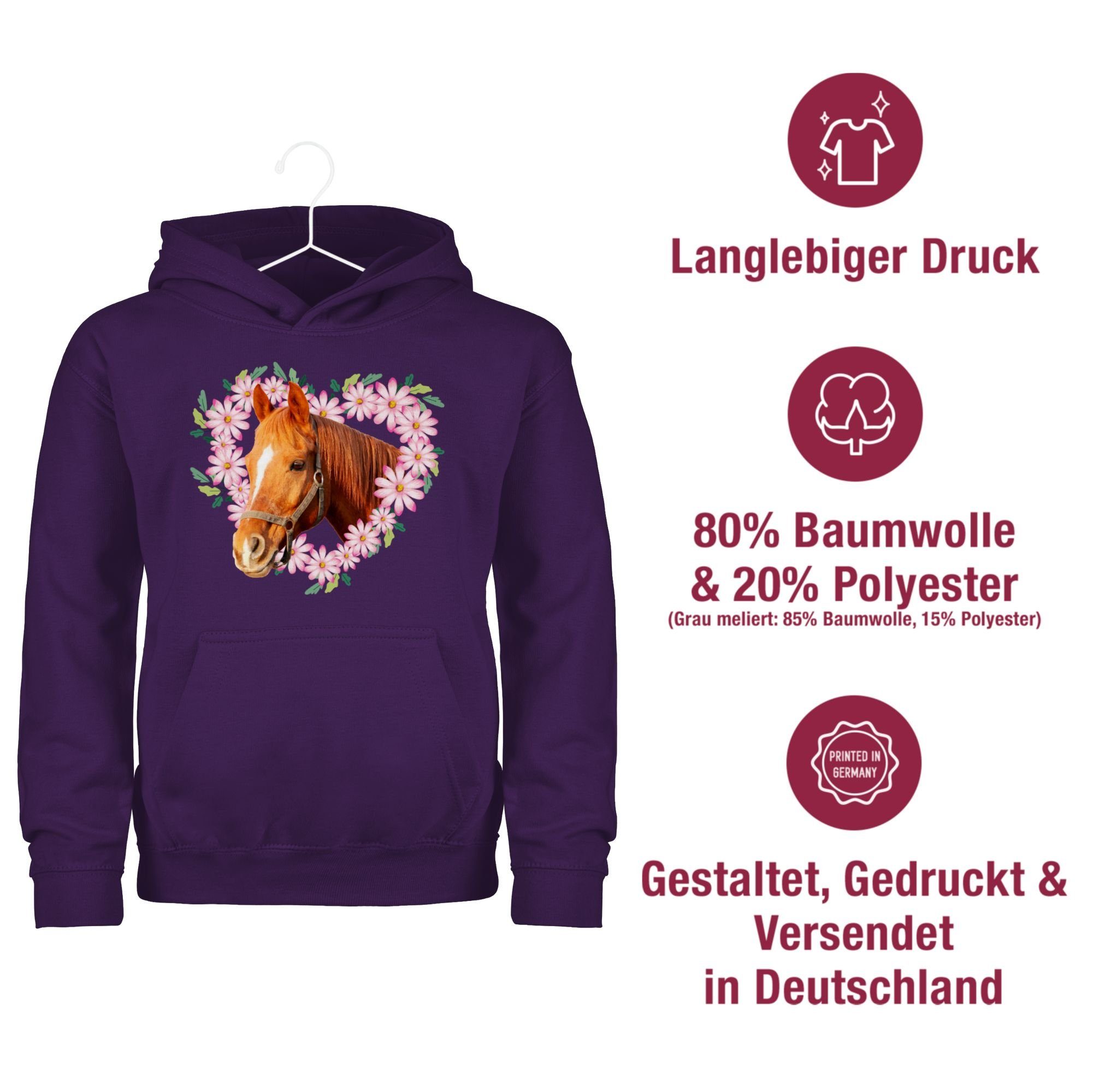 Shirtracer Hoodie Pferd mit Herz Pferd