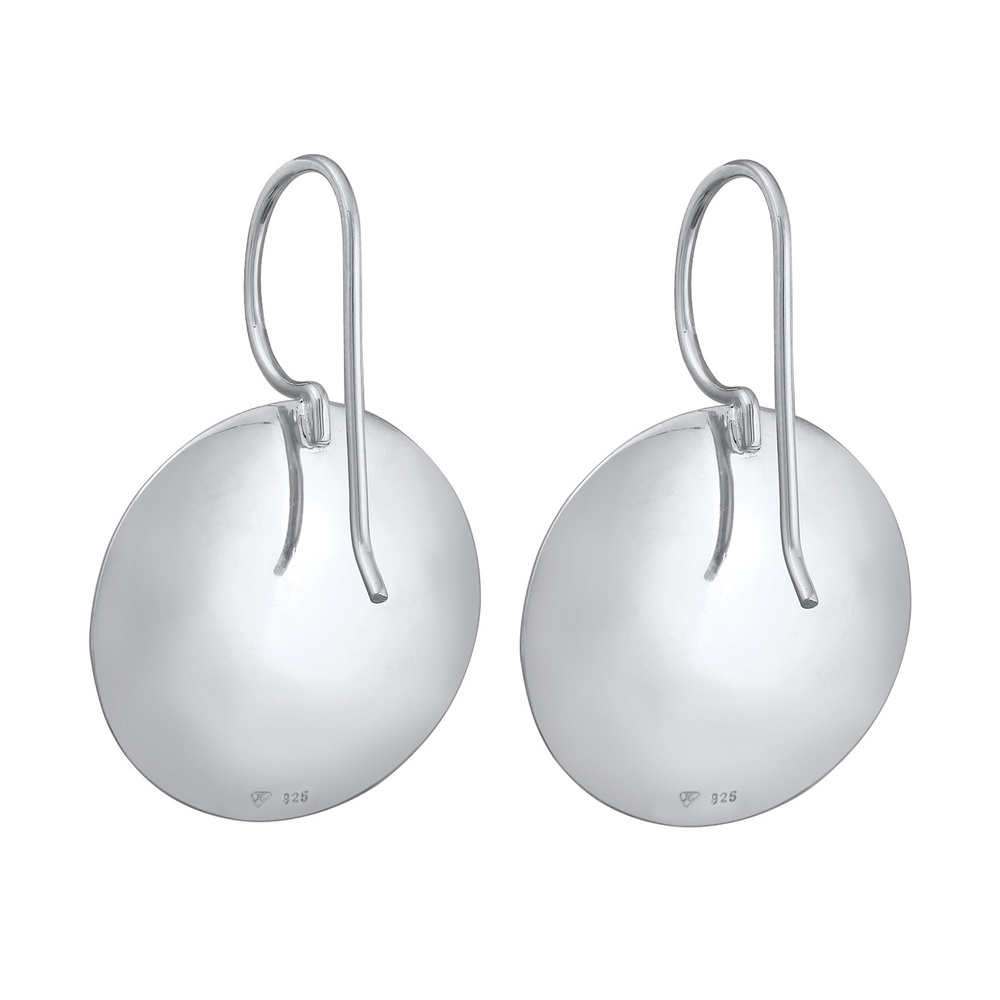 Nenalina Nenalina Boucles d'Oreilles Femmes pendentif d'oreilles rond géo mat en argent st Boucles d'oreilles