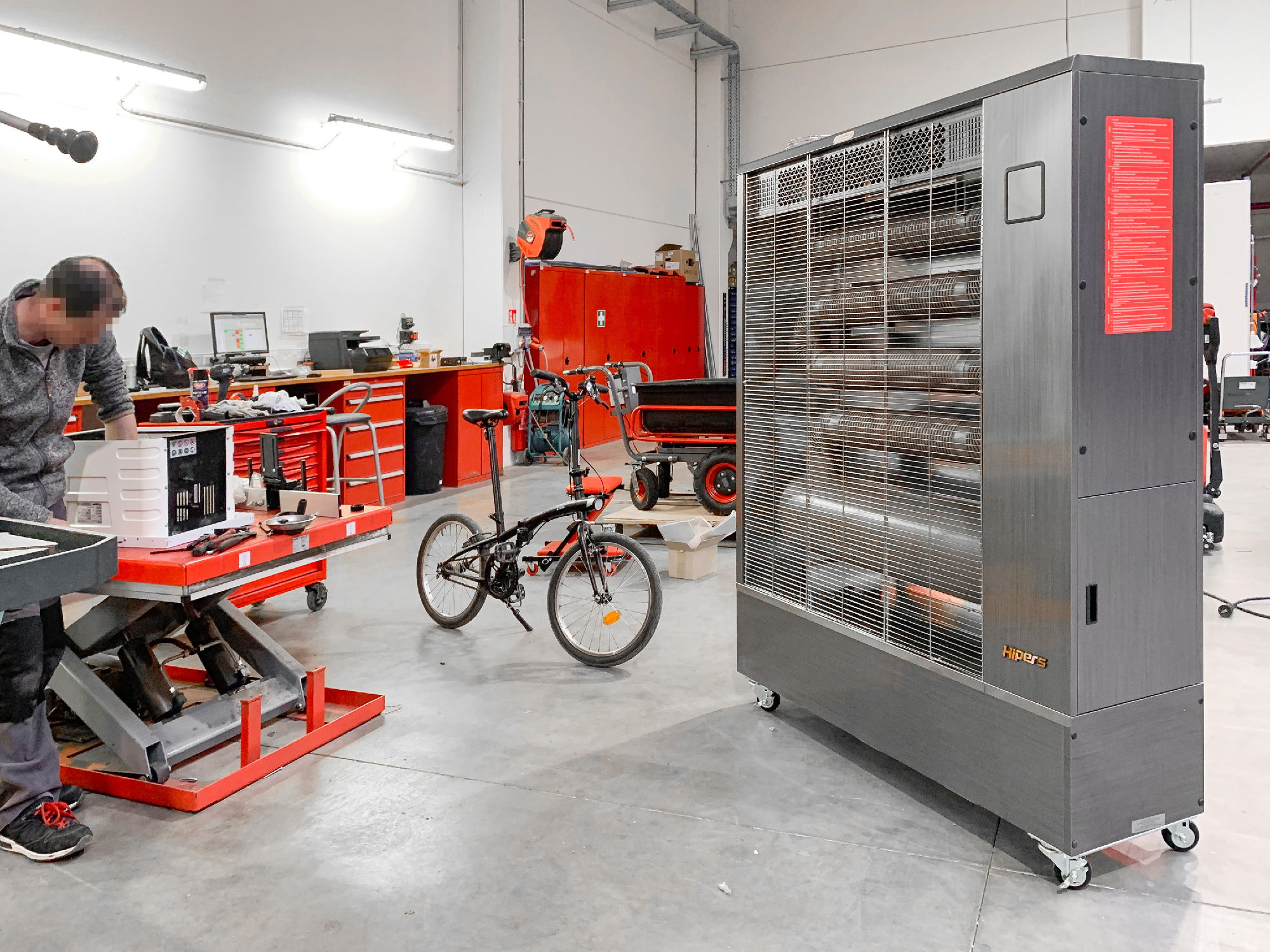 Calefactor diésel infrarrojo Hipers 722316860 WDP100IS Pro 29 kW Diseño en acero inoxidable 2000-4600 m³