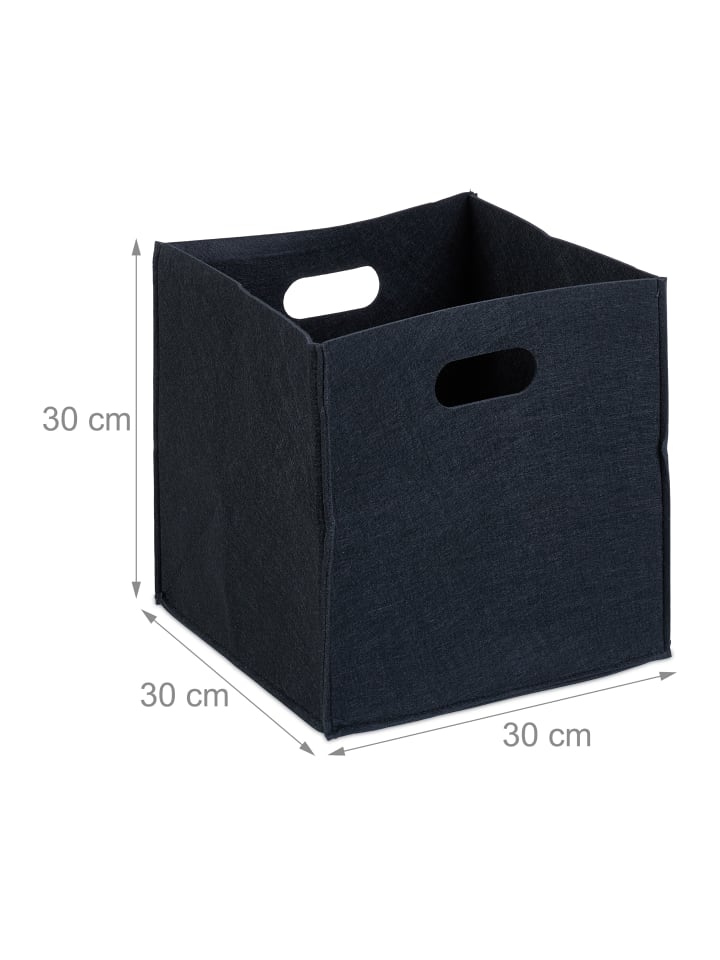 relaxdays 2 x Aufbewahrungsbox in Schwarz - (B)30 x (H)30 x (T)30 cm günstig kaufen onesize