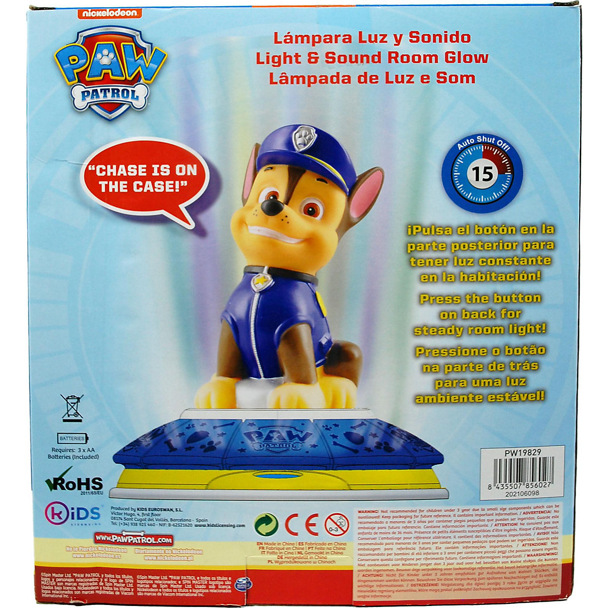 3D Nachtlicht mit Musik PAW Patrol Chase