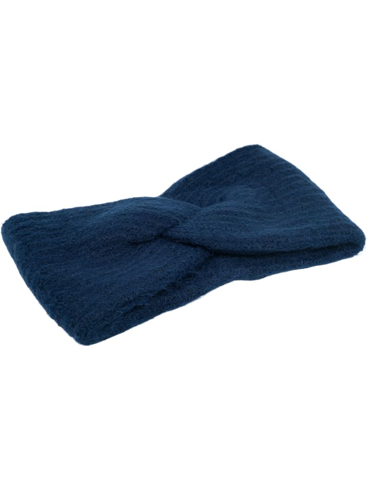 styleBREAKER Strick Stirnband mit Perlrippen Muster und Knoten in Dunkelblau günstig kaufen onesize