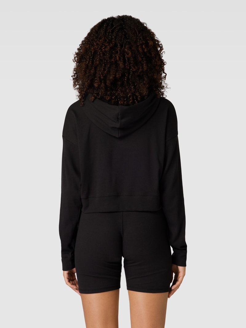 Cropped Hoodie mit Logo-Badge Modell 'HERITAGE' in schwarz