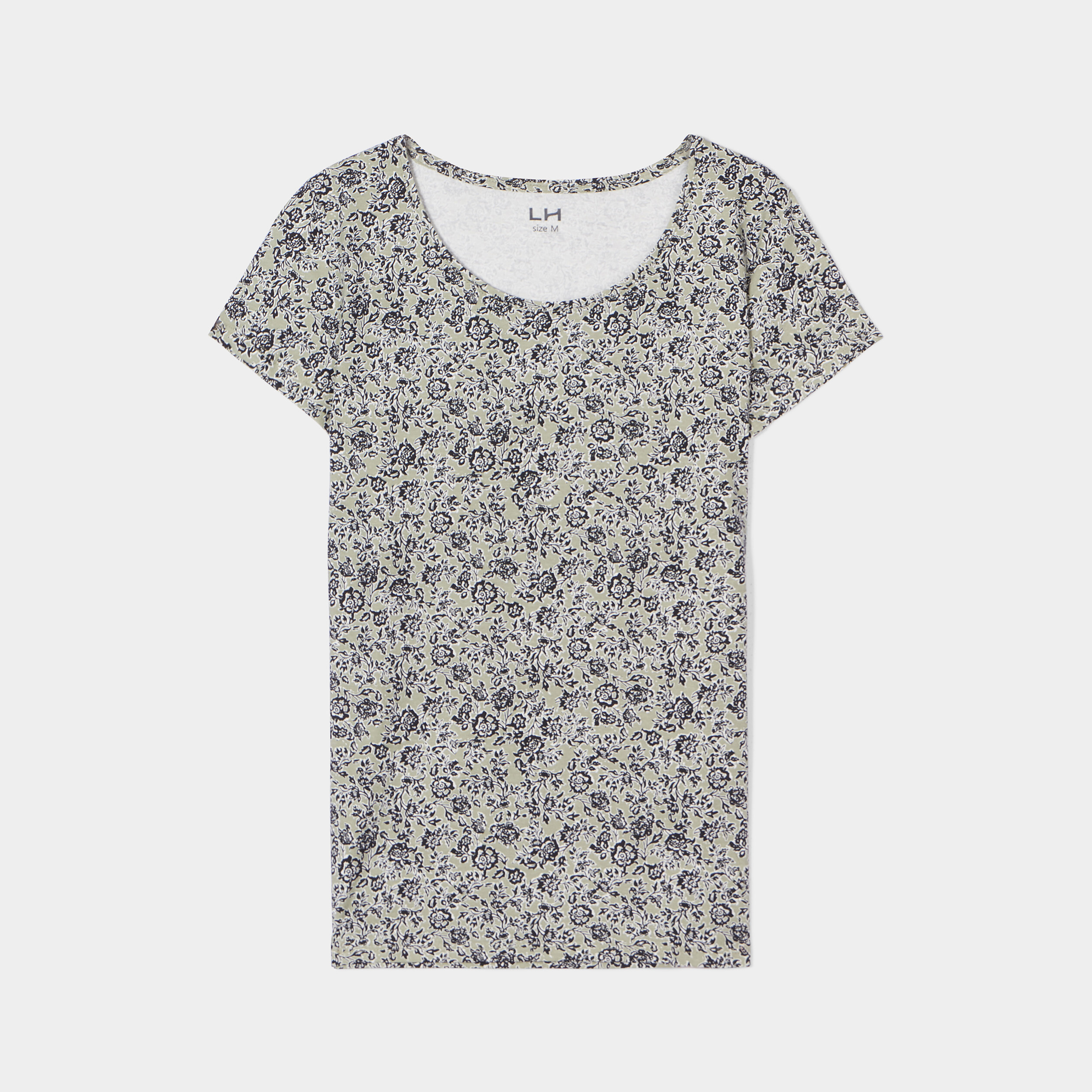 T-shirt imprimé coupe ajustée vert olive femme | La Halle