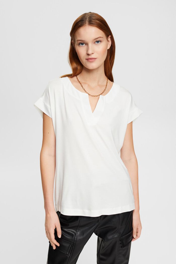 T-Shirt mit V-Ausschnitt, TENCEL™