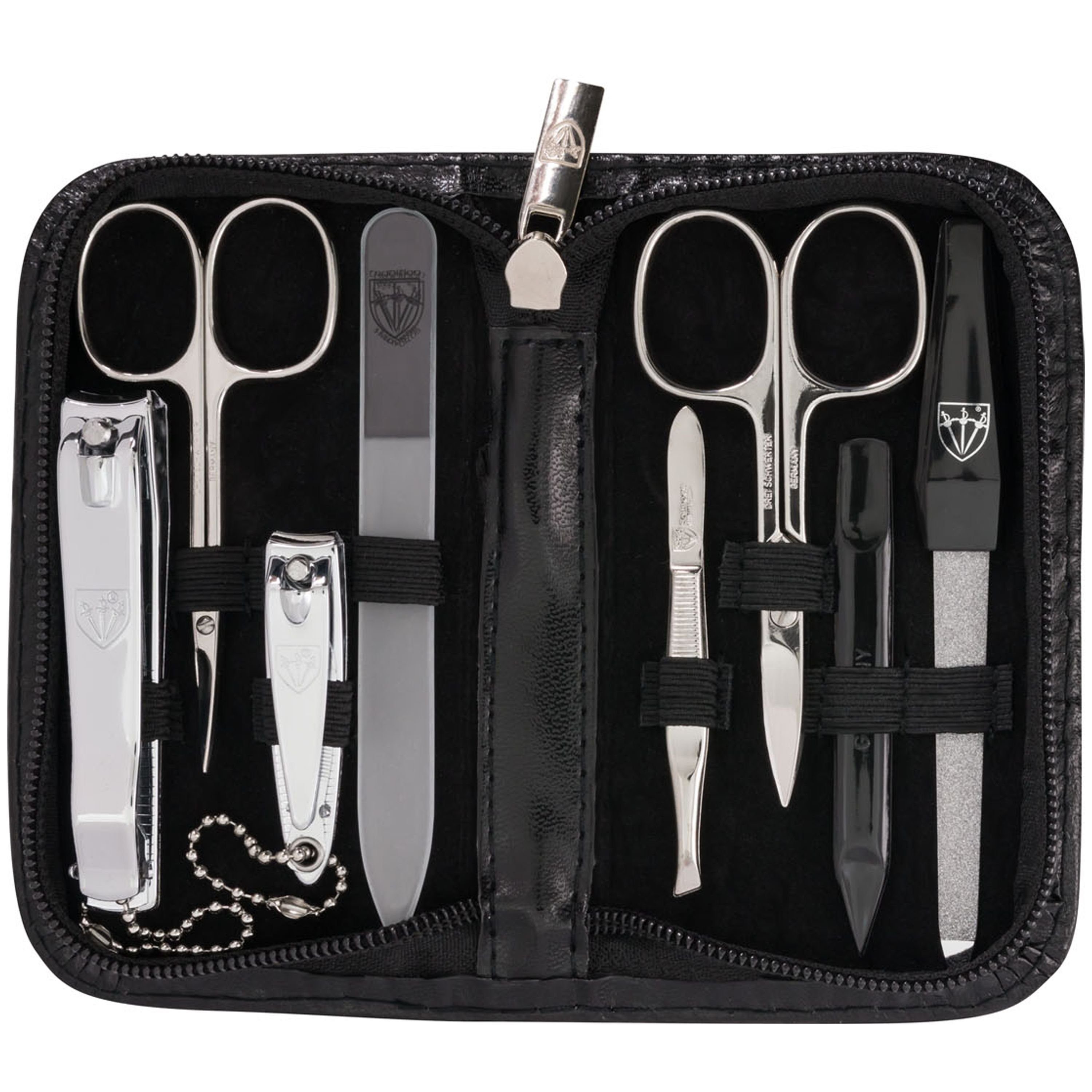 3 SCHWERTER Maniküre-Pediküre-Set, Berlin 8-teilig ALL-IN-ONE mit Glas- und Saphirnagelfeile