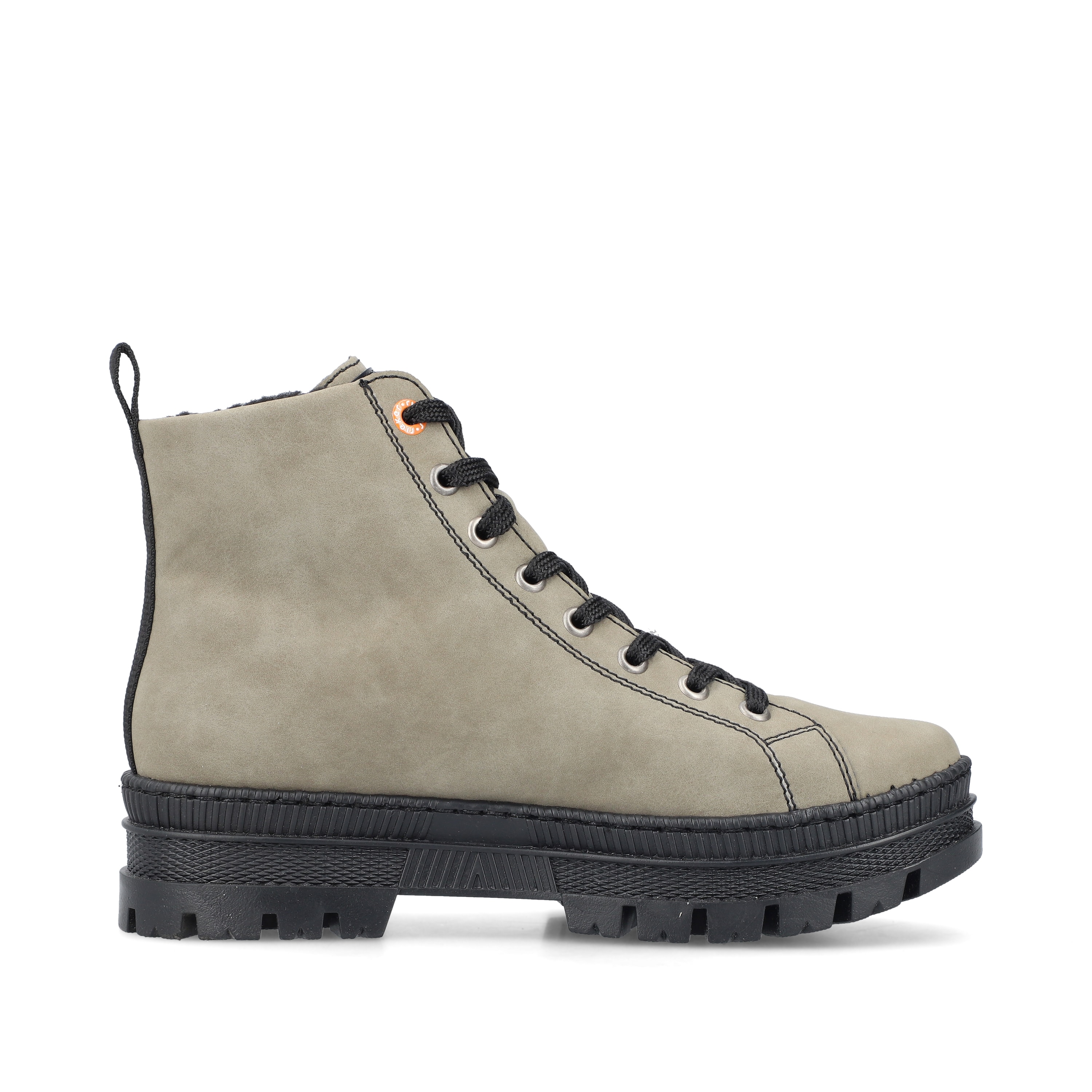 Rieker Damen Schnürstiefel graugrün-schwarz