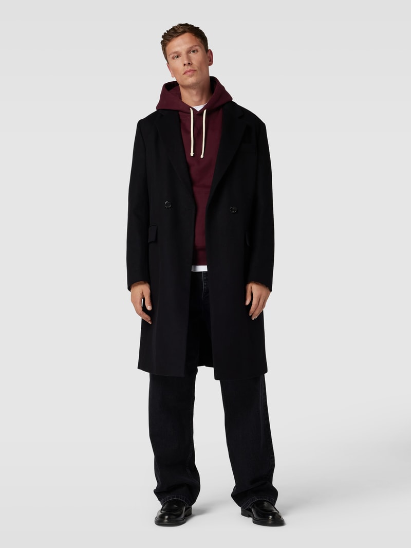 Hoodie mit Label-Stitching in bordeaux rot